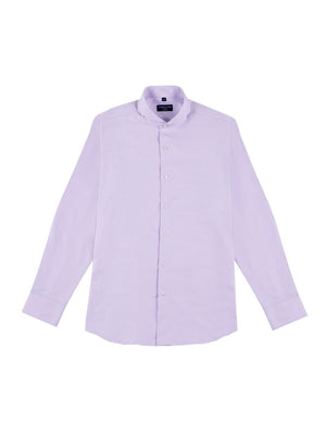 Limited Edition Extreme Cutaway Lavender Purple Cotton Shirt Opened