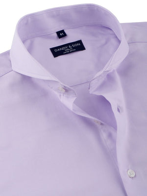 Limited Edition Extreme Cutaway Lavender Purple Cotton Shirt Unbuttoned Close Up