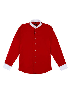 Limited Edition Extreme Cutaway Collar Red Contrast Shirt Main Opened Flat Lay