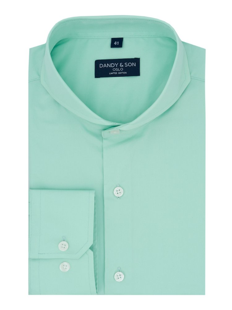 Limited Edition Extreme Cutaway Teal Green Cotton Shirt Flat Lay
