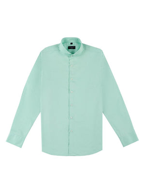 Limited Edition Extreme Cutaway Teal Green Cotton Shirt Opened
