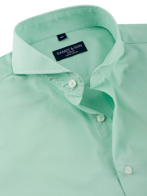 Limited Edition Extreme Cutaway Teal Green Cotton Shirt Unbuttoned