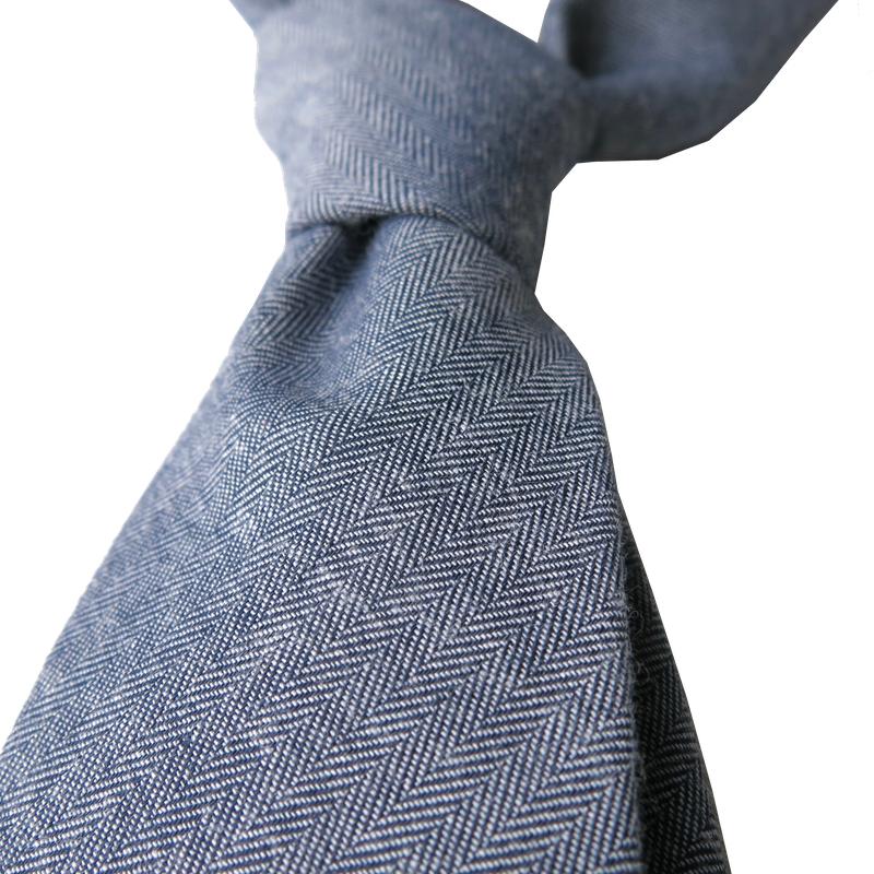 Dandy & Son blue herringbone wool tie