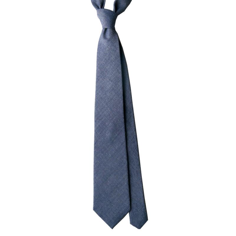 Dandy & Son blue herringbone wool tie