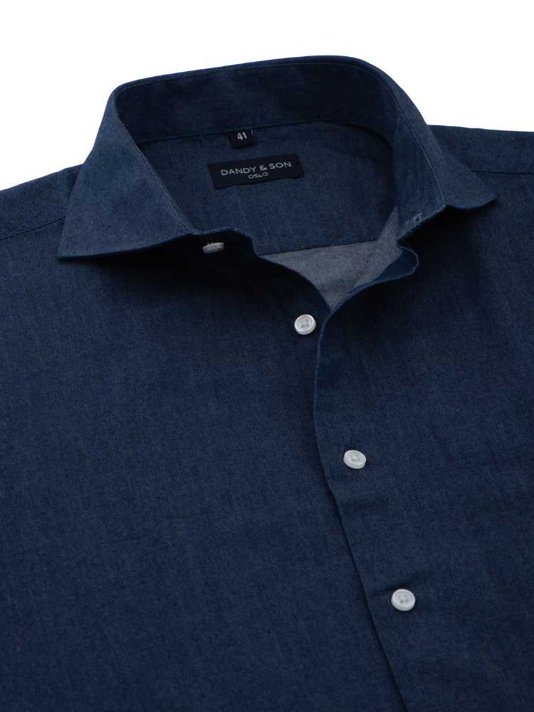 Denim cutaway collar best sale shirt