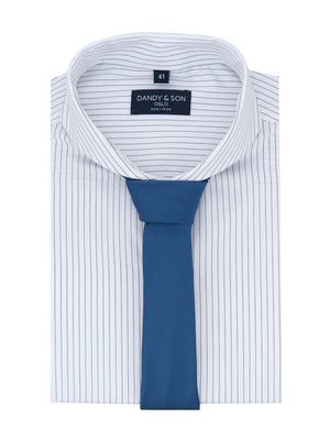 Extreme Cutaway Non-Iron Black Thin Stripes Shirt with tie