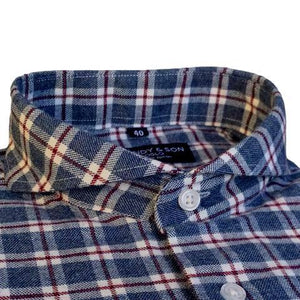 Dandy & Son Extreme Cutaway shirt in blue norwegian design