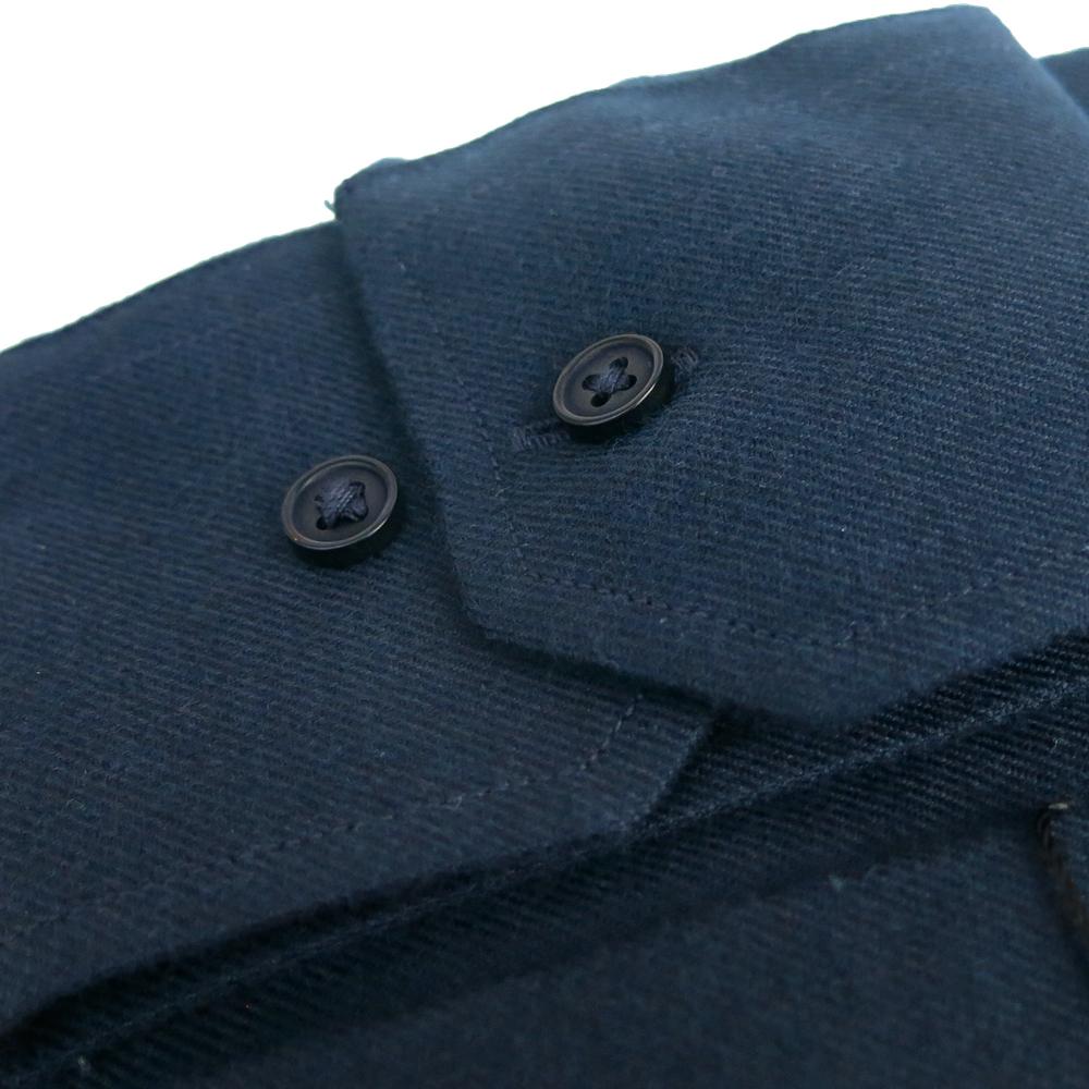 Dandy & Son Extreme Cutaway shirt in navy tencel fabric