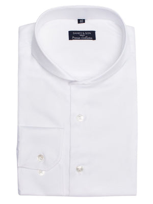 Dandy & Son Extreme Cutaway collar shirt in white premium fabric cotton flat lay