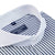 Navy and white big stripe contrast collar flat lay shirt