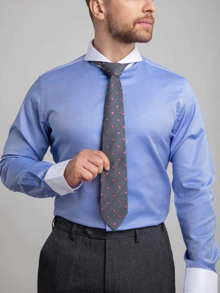 Contrast collar dress shirt clearance