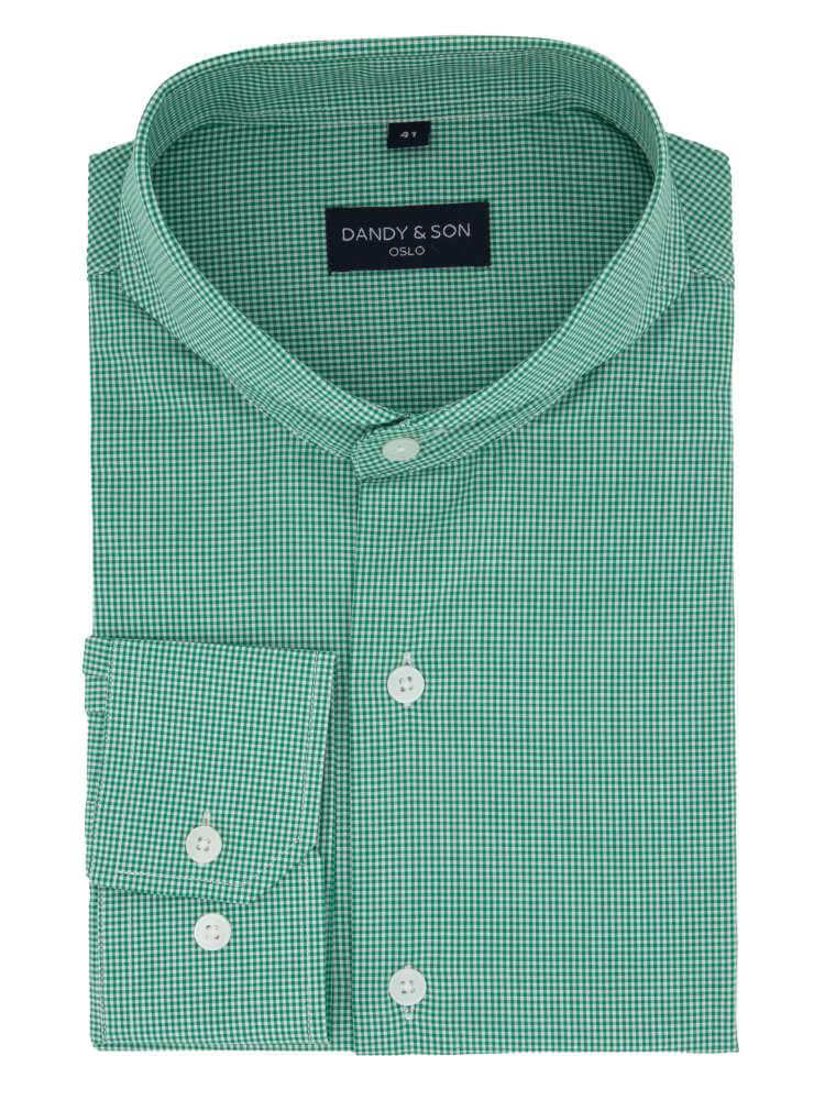 green emerald velvet dress The Sea Green Chelsen Stretch Gingham Dress Shirt – Ledbury main image 1