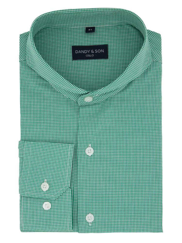 green emerald velvet dress DiBanGu Mens Dress Shirt Solid Sage Green Splicing Silk Button Down Shirt, M main image 1