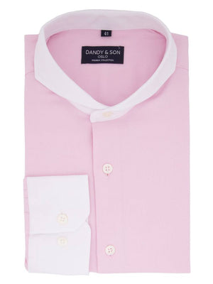 Extreme Cutaway collar Pink Premium Contrast Shirt
