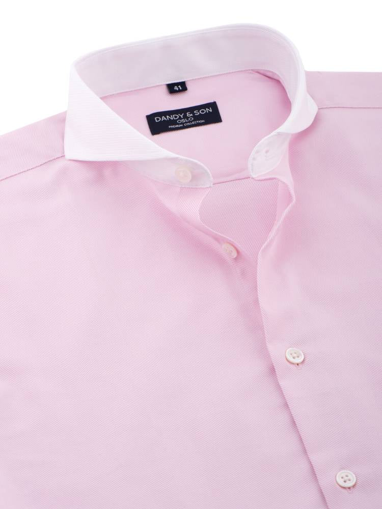 Mens pink dress shirt with white collar cheap
