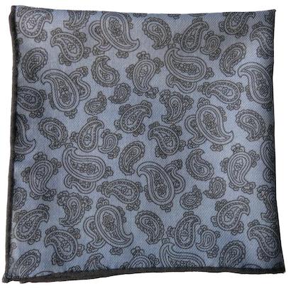 Dandy &amp; Son Pocket Square grey 100% silk