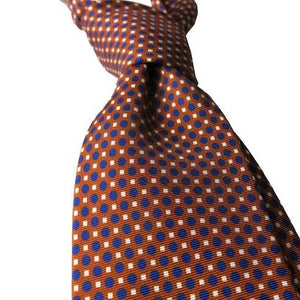 Dandy & Son 100% silk tie orange close up