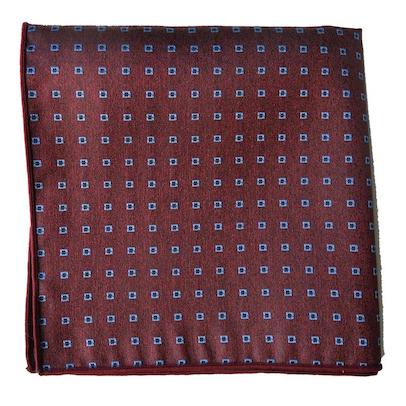 Dandy &amp; Son Pocket Square red 100% silk